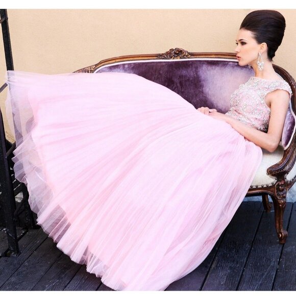 Luxurious Couture Wedding Evening Prom Party Runway Designer Beaded Gown Dress - Picture 6 of 16